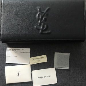 YSL Saint Laurent Black/ Dark Navy Clutch